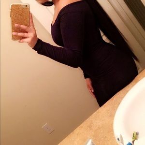 Navy, knee lenght, body-tight dress S/M